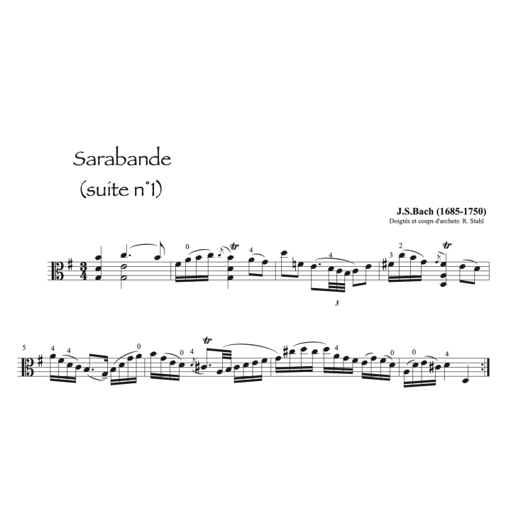 Bach - Suite n°1 - Alto