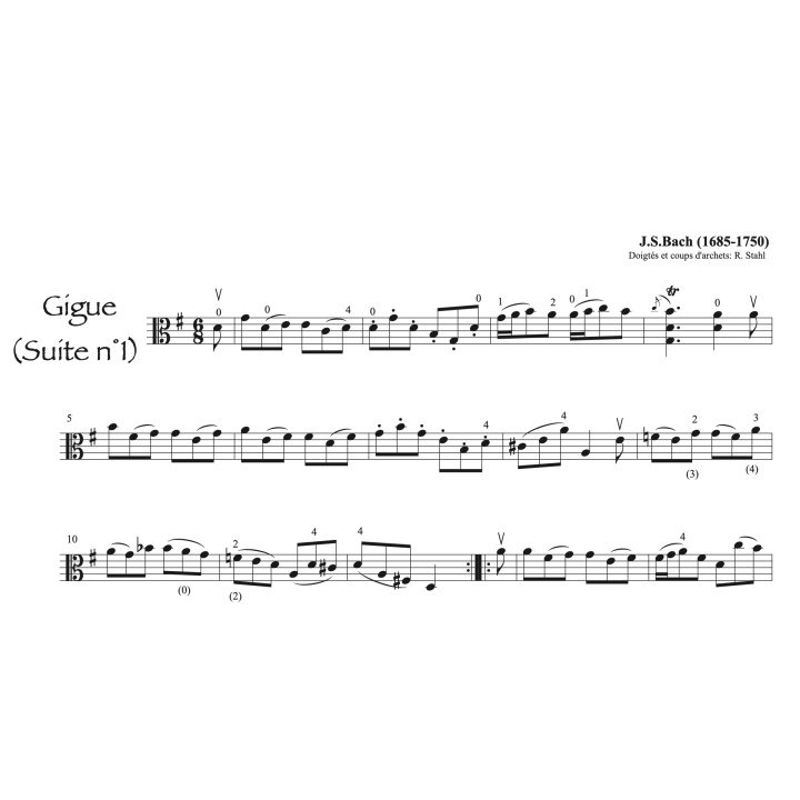 Bach - Suite n°1 - Alto