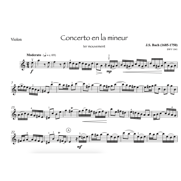 Bach - Concerto en la mineur pour violon - 1er mouvement