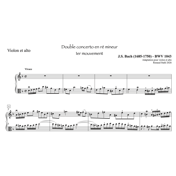 J.S. Bach: Concerto pour violon et alto