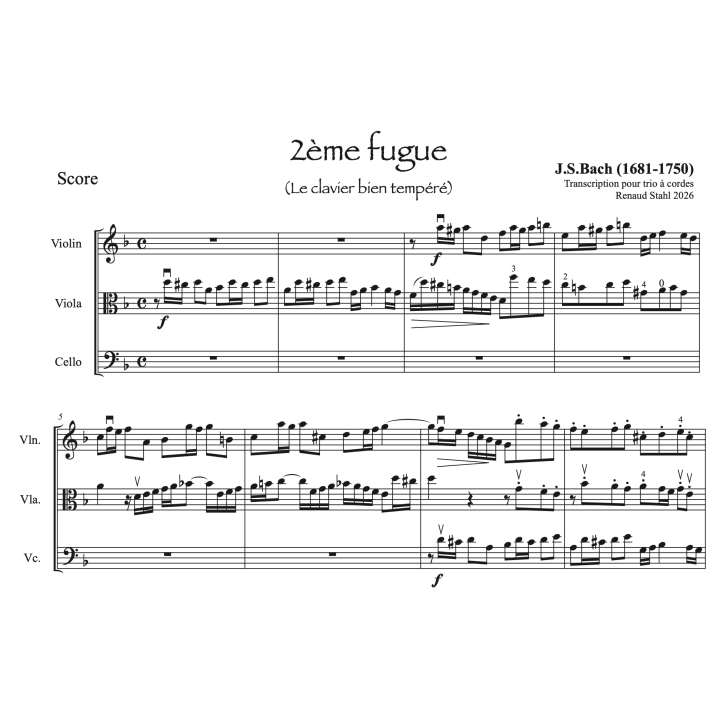 Bach - Fugue en ré mineur - Trio à cordes