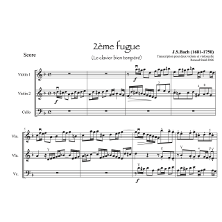 Bach - Fugue en ré mineur pour deux violons et violoncelle