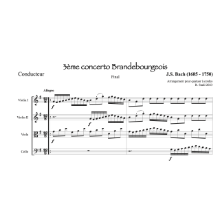 Bach: Final du 3ème concerto Brandebourgeois (Quatuor)