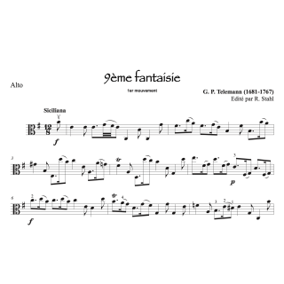 Telemann - 9ème fantaisie - Alto