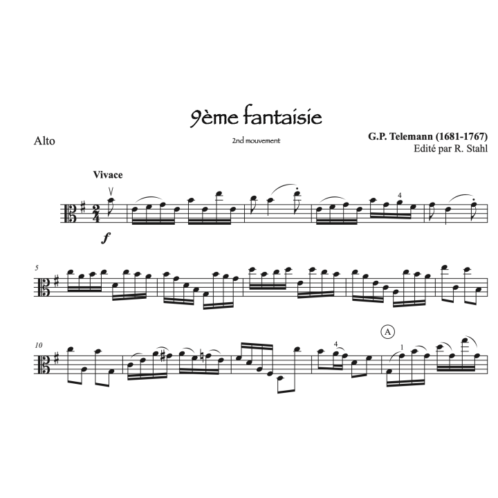 Telemann - 9ème fantaisie - Alto