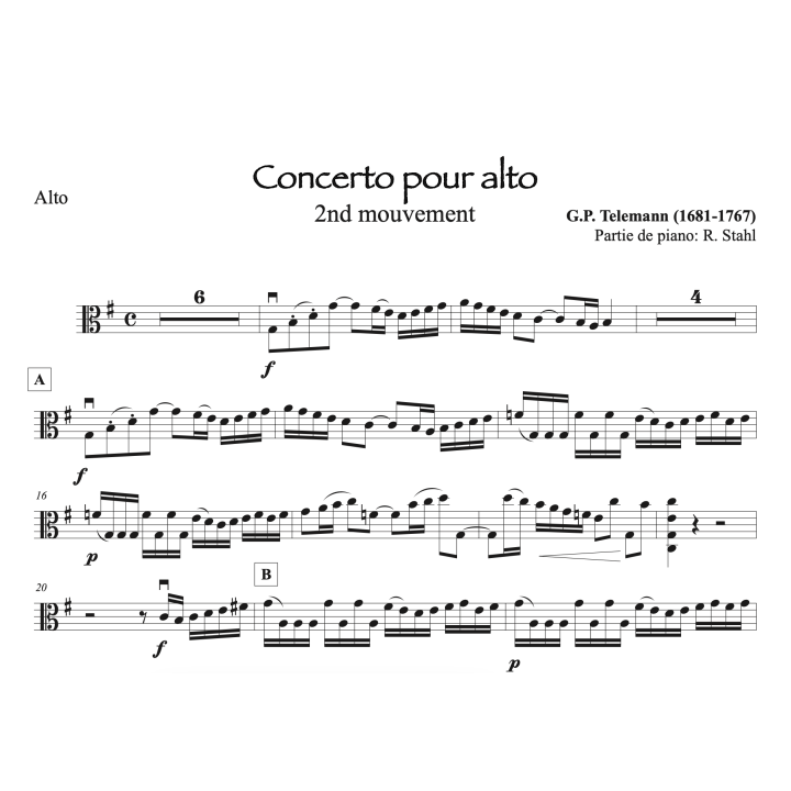 Telemann - Concerto pour alto - 1er et 2nd mouvements