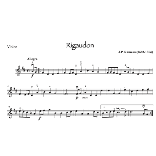 Rameau Rigaudon Violon