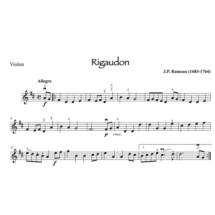 Rameau Rigaudon Violon