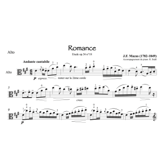 Mazas - Romance - Alto et piano