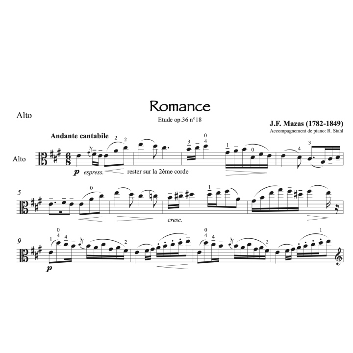 Mazas - Romance - Alto et piano