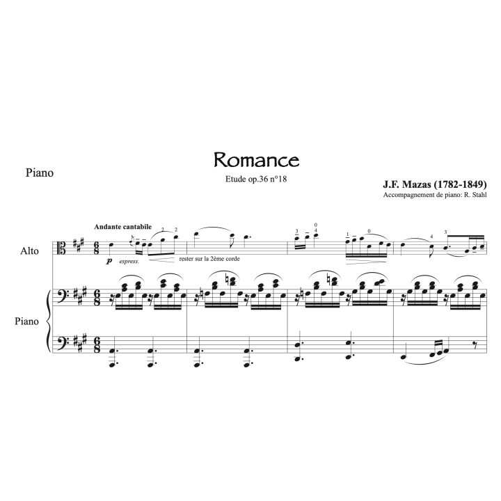 Mazas - Romance - Alto et piano