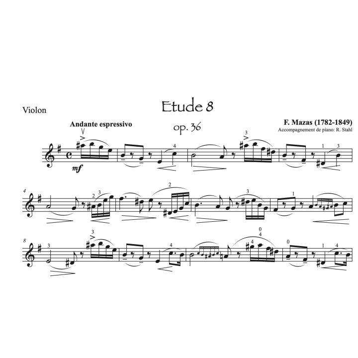 Mazas: Etude n°8 - Violon et piano