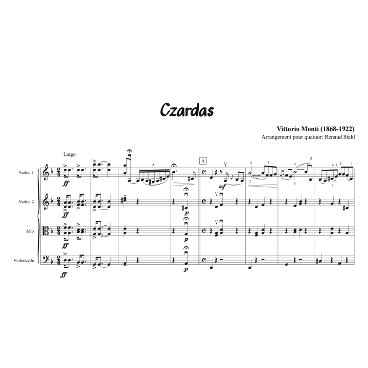 Monti - Czardas - Quatuor