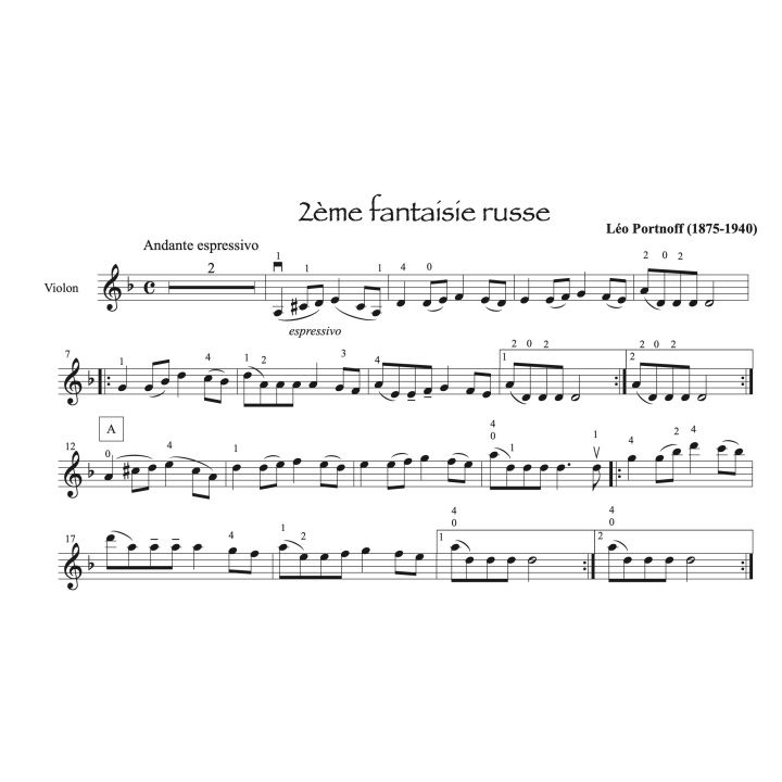 Portnoff - 2ème fantaisie russe - violon et piano