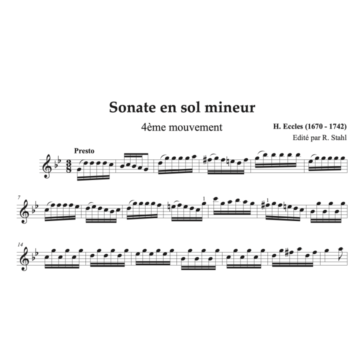 Ecclès - Sonate pour violon et piano