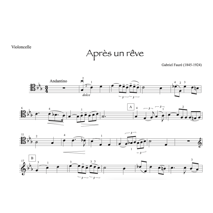 Fauré - Après un rêve - Violoncelle et piano