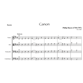 Hayes - Canon - Orchestre à cordes