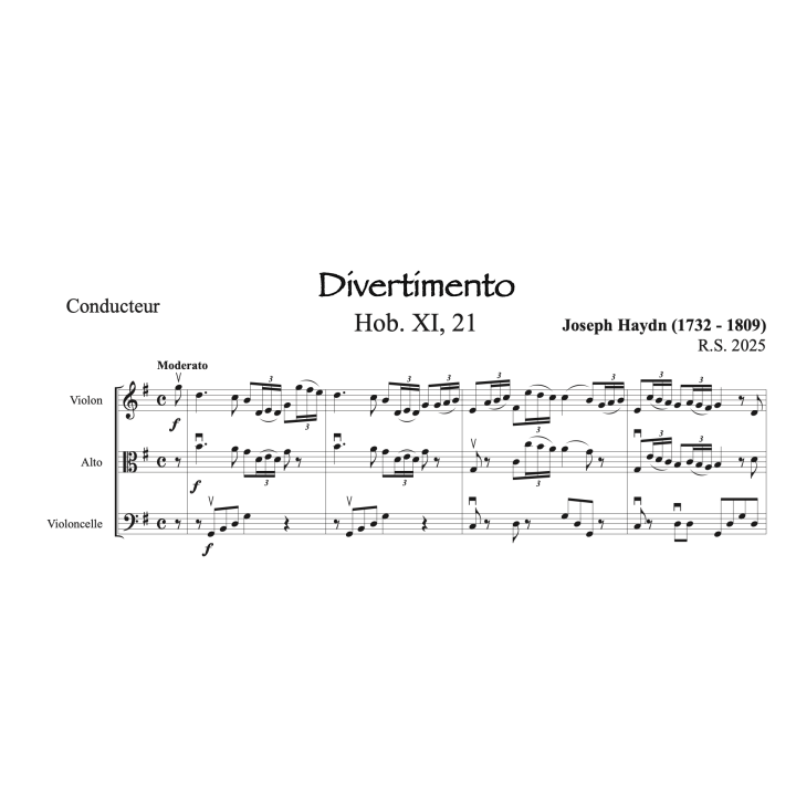 Haydn - Divertimento pour violon alto et violoncelle