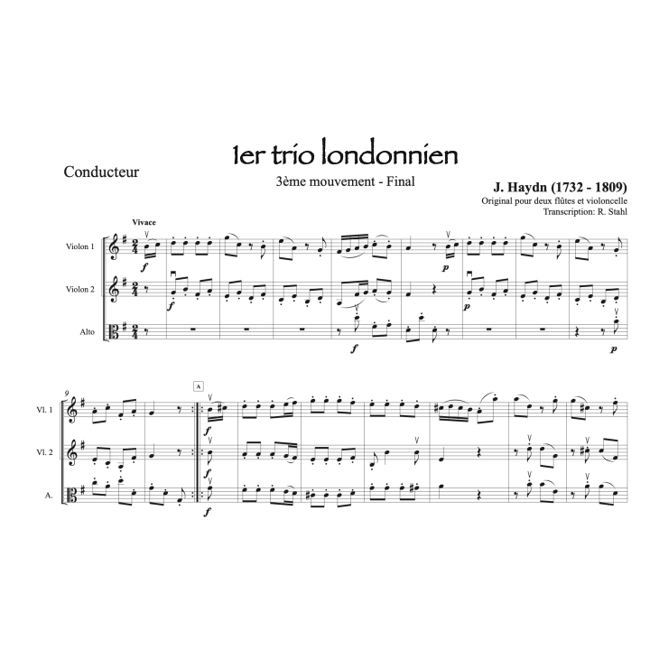 Haydn - 1er trio londonnien - 3ème mvt - 2 violons et violoncelle