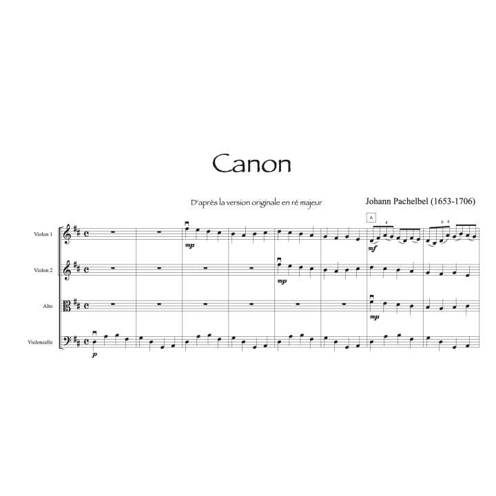 Pachelbel - Canon - Quatuor à cordes