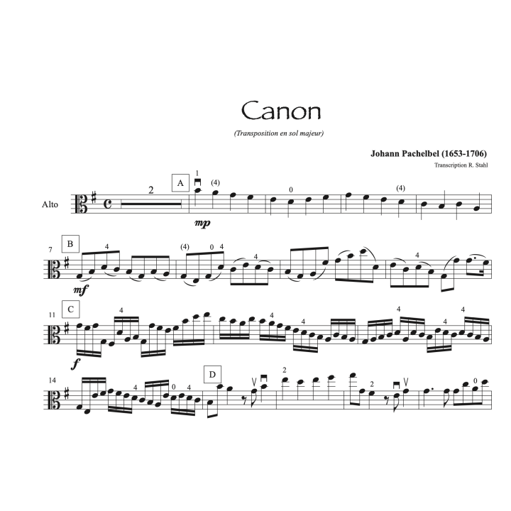 Pachelbel - Canon - Alto et piano