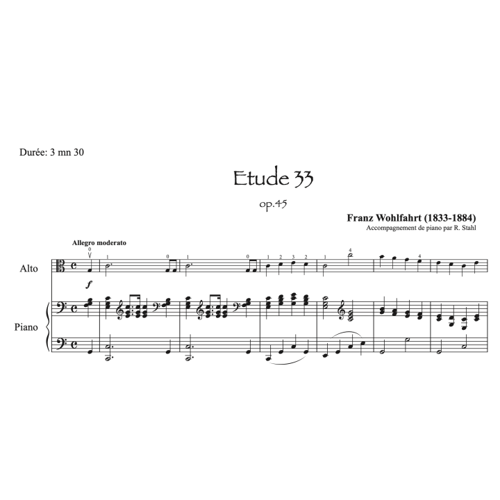 Wohlfahrt - Etude op.45 n°33 - Alto et piano