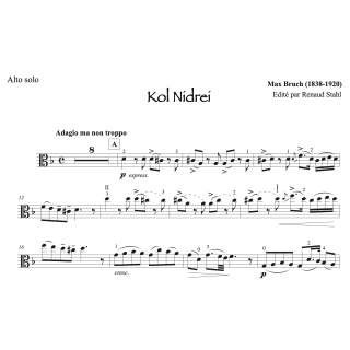 Bruch - Kol Nidrei - Alto et piano
