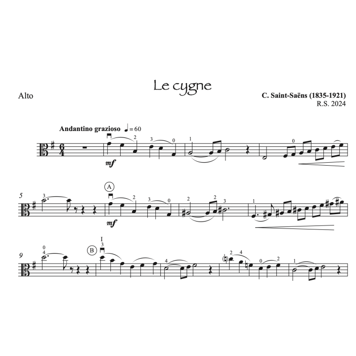 Saint-Saëns - Le cygne - Alto et piano