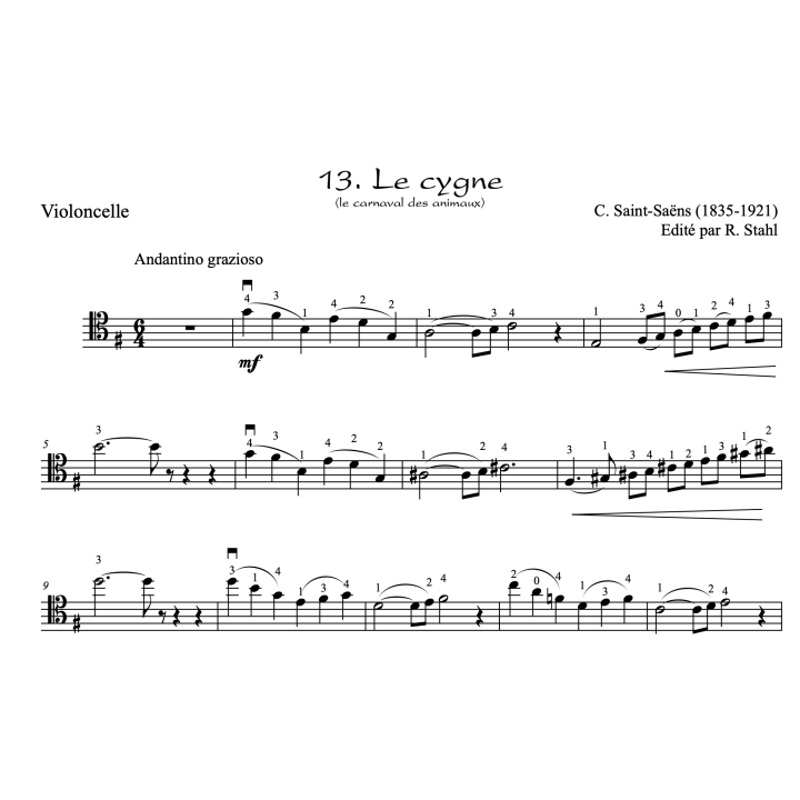 Saint - Saëns - Le cygne - Violoncelle et piano