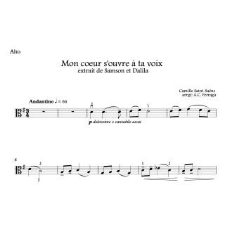 Saint - Saëns - "Mon coeur s'ouvre à ta voix - Alto et piano