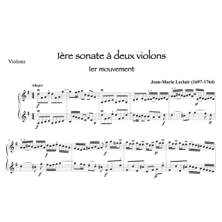 Leclair - 1ère sonate à deux violons