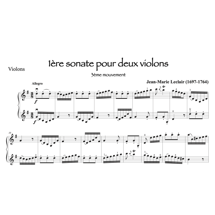 Leclair - Sonate à deux altos n°1