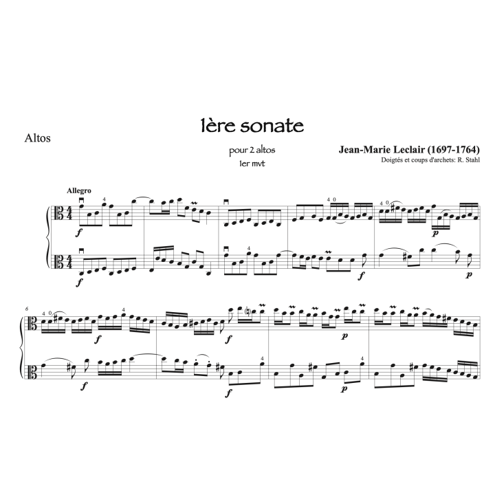 Leclair - 1ère sonate à deux altos