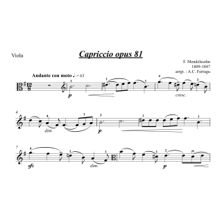 Mendelssohn - Capriccio - Pour alto et piano