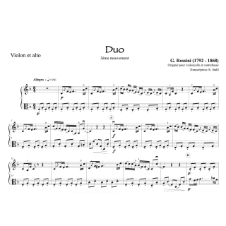 Rossini - Duo pour violon et alto