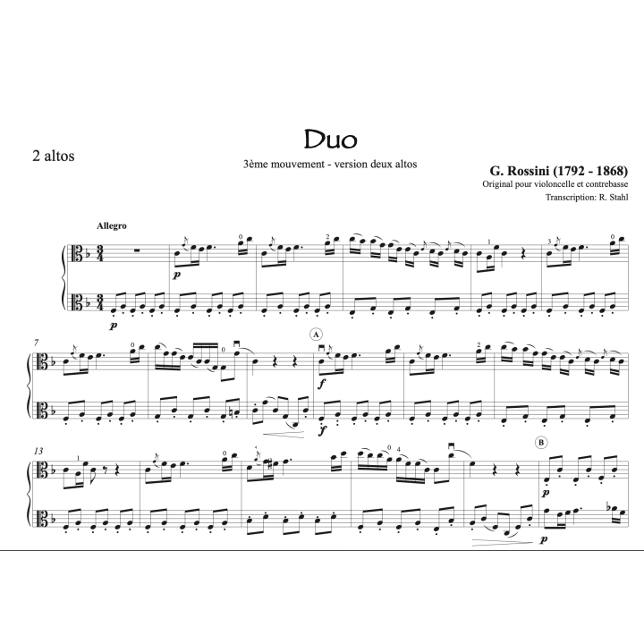 Rossini - Duo pour deux altos