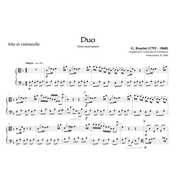 Rossini - Duo pour alto et violoncelle
