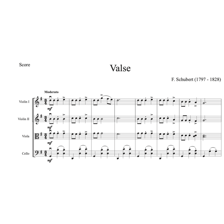 Schubert - Valse pour quatuor à cordes
