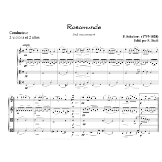Schubert - Rosamunde - 2nd mvt pour 2 violons et 2 altos