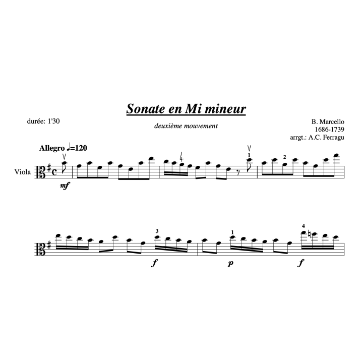 Marcello - Sonate en mi mineur - 2ème et 4ème mouvements
