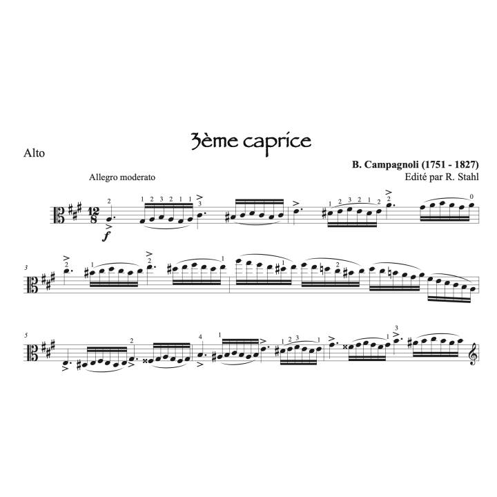 Campagnoli - Caprices 1 à 6 pour alto