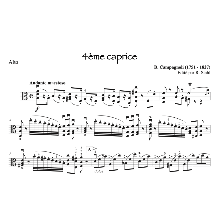 Campagnoli - Caprices 1 à 6 pour alto