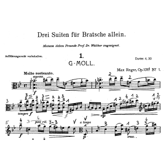 Reger - Suite pour alto n°1