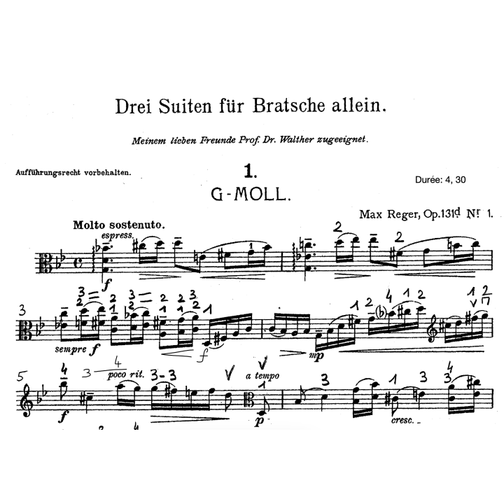 Reger - Suite pour alto n°1