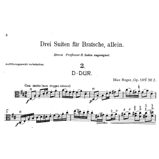 Reger - Suite pour alto n°2