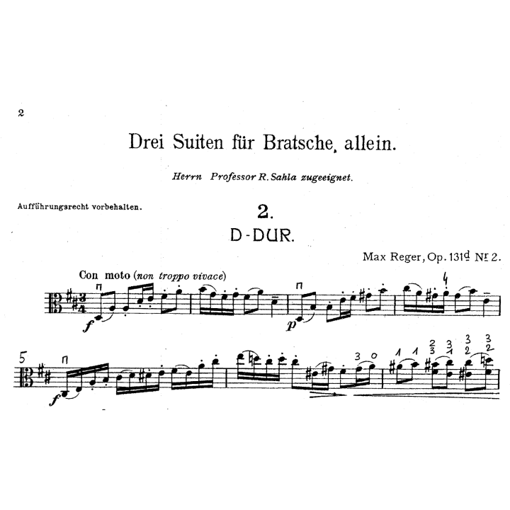 Reger - Suite pour alto n°2