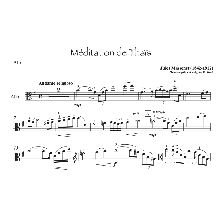 Massenet - Méditation de Thaïs - Alto et piano