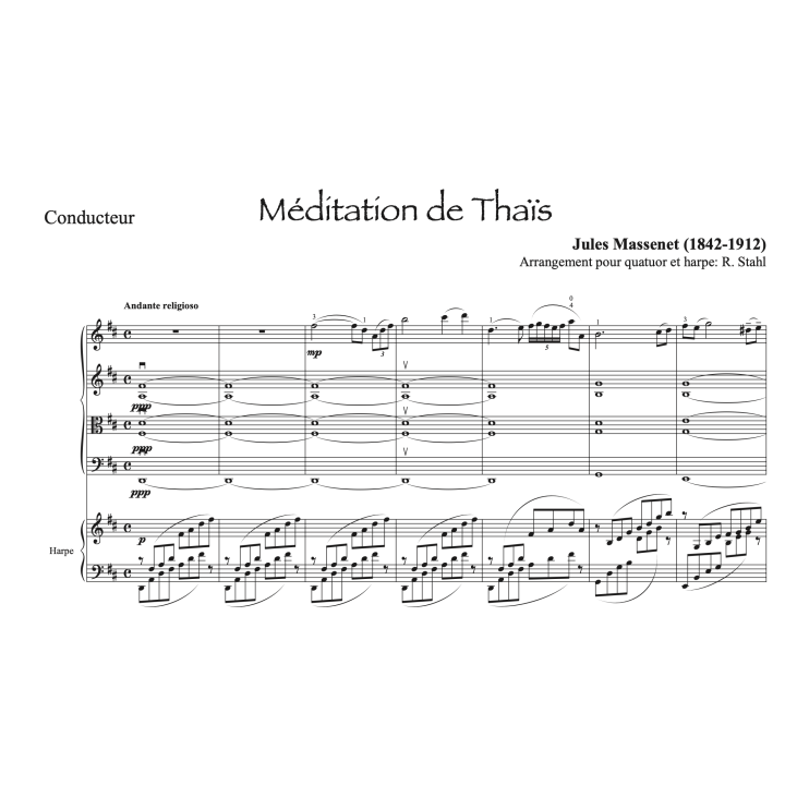 Massenet - Méditation de Thaïs - Quatuor et harpe