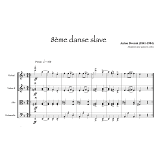 Dvorak - 8ème danse slave - Quatuor à cordes