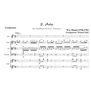 Mozart - La flûte enchantée - Harpe flûte et trio à cordes